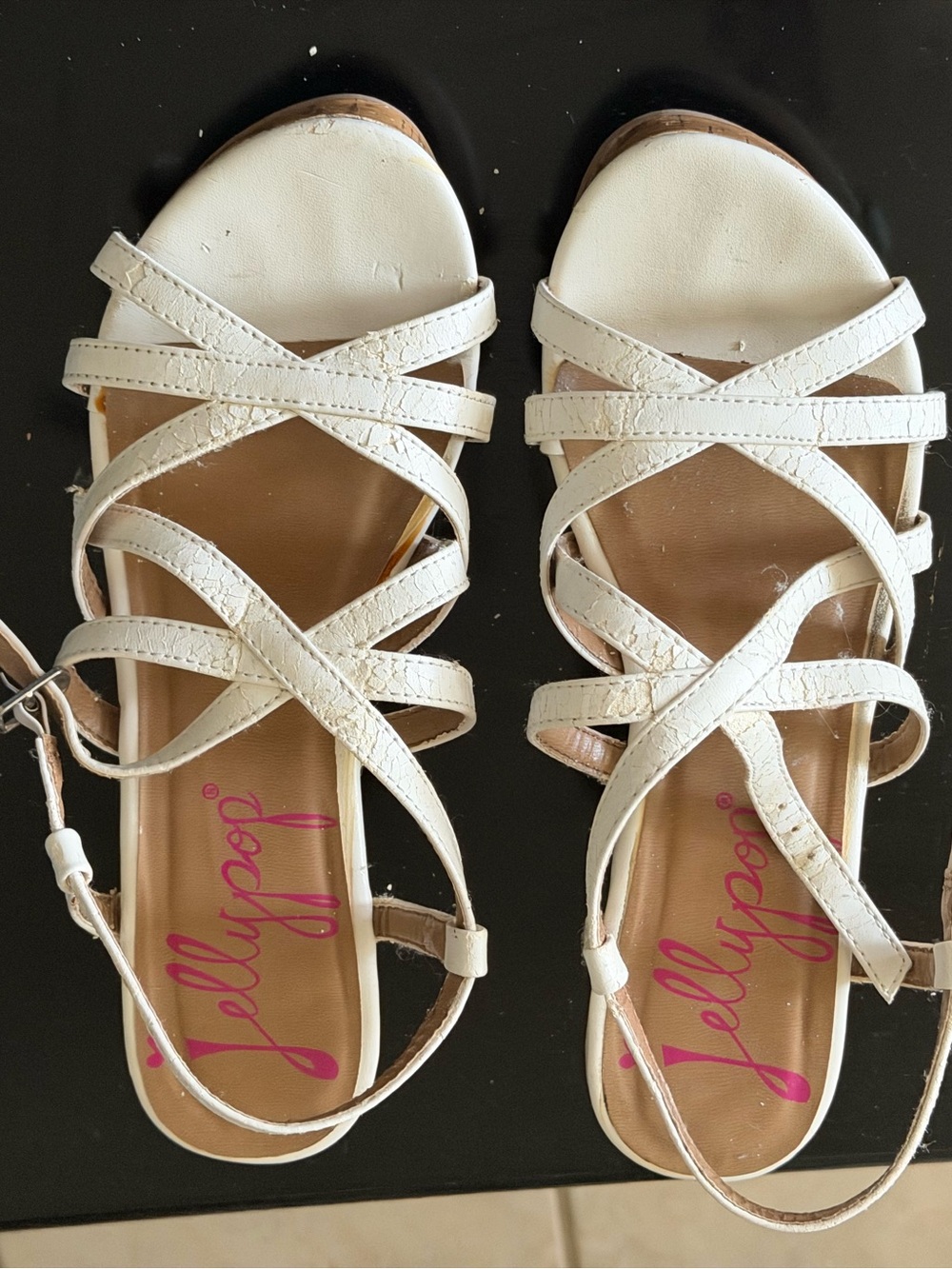 Jellypop White Crisscross Strappy Sandals